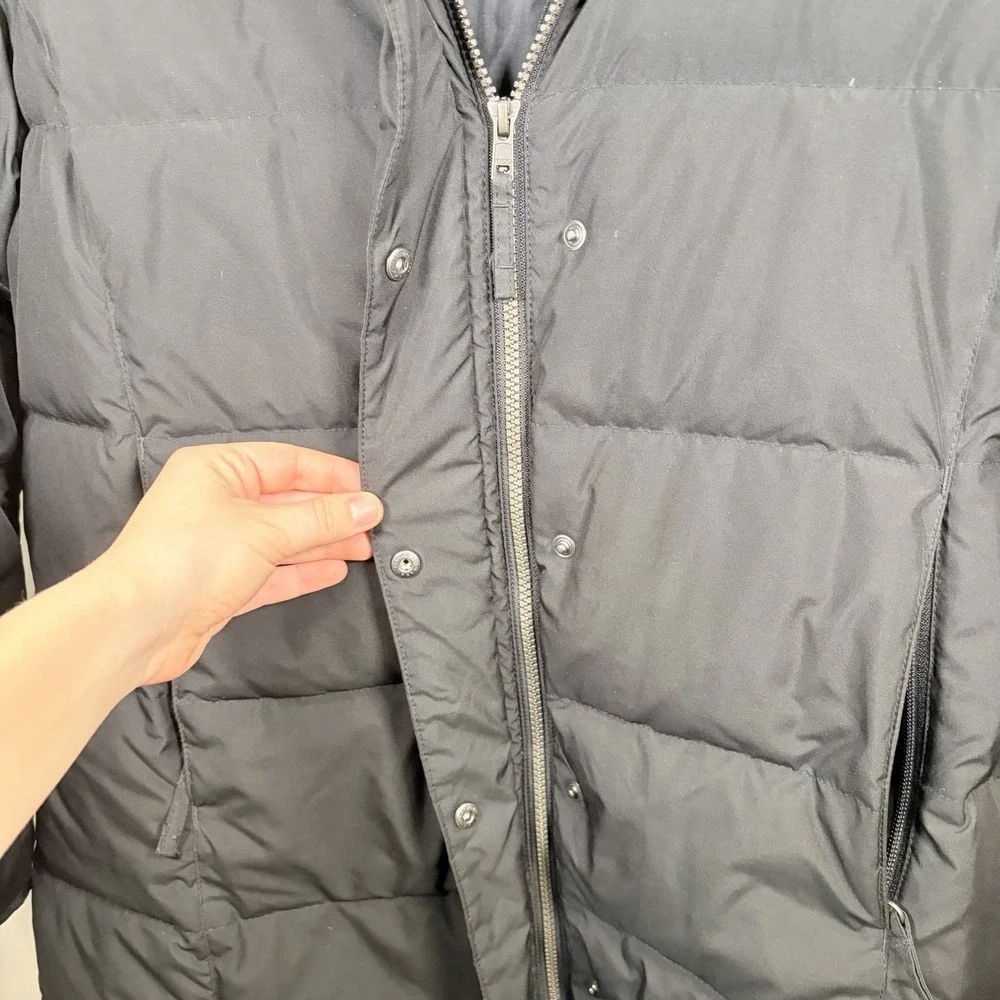 L.L. Bean Down Long Maxi Puffer‎ Coat Medium Petite Women's Faux Fur Hood Parka